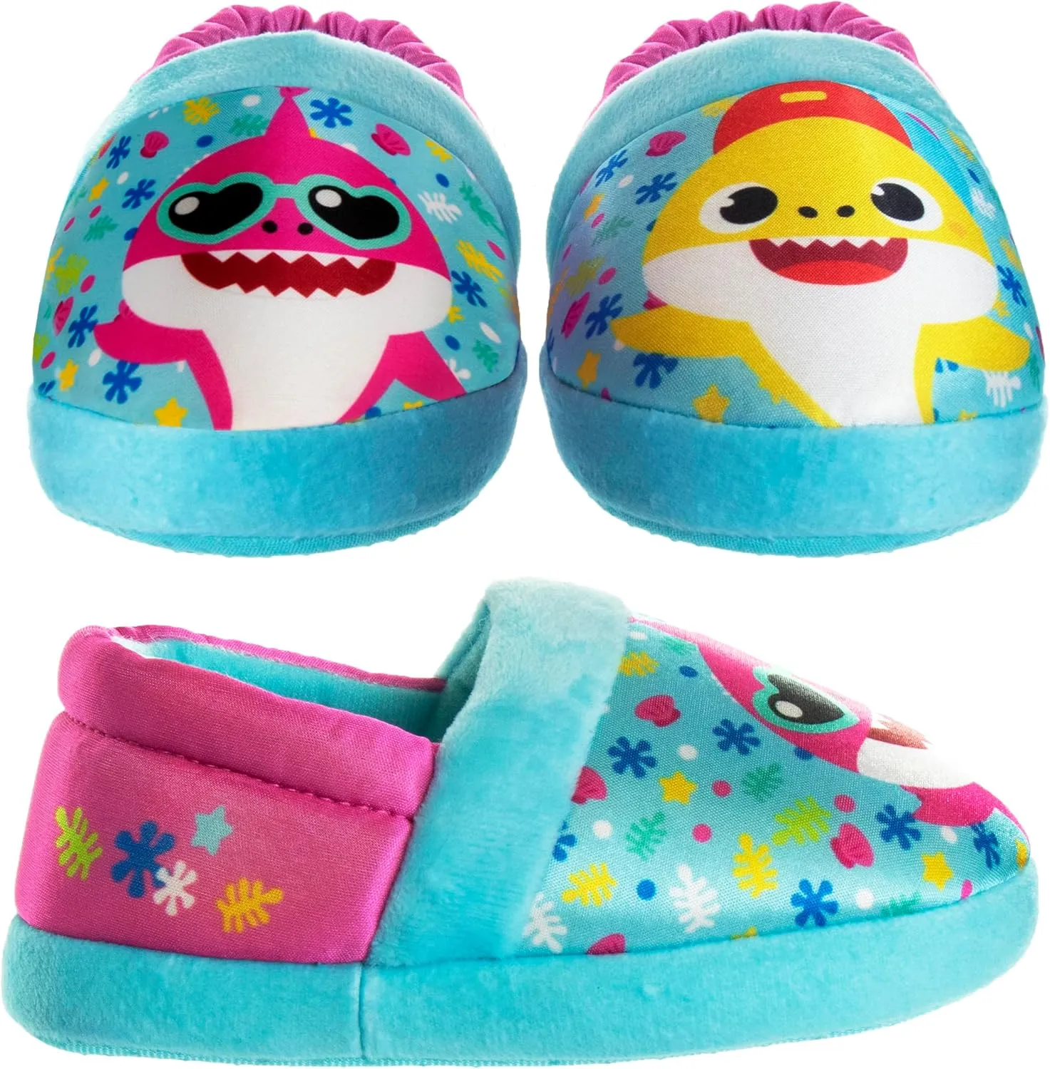 Josmo Baby Shark Slippers for Girls and Boys - Lightweight Soft House Shoes for Kids