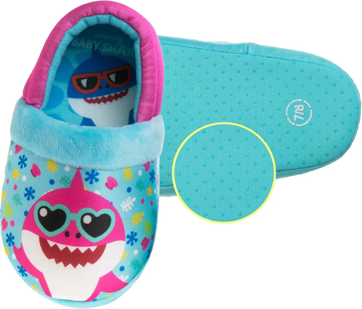 Josmo Baby Shark Slippers for Girls and Boys - Lightweight Soft House Shoes for Kids