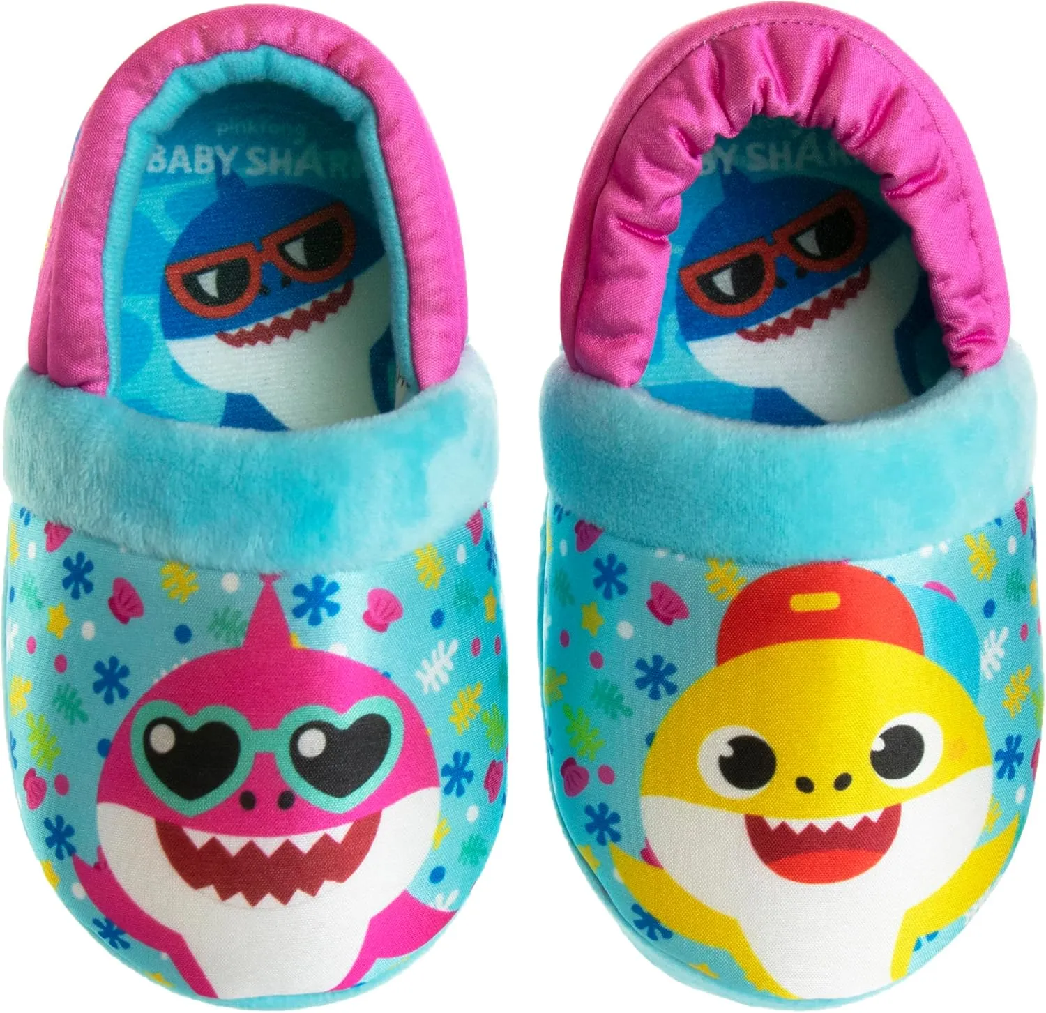 Josmo Baby Shark Slippers for Girls and Boys - Lightweight Soft House Shoes for Kids