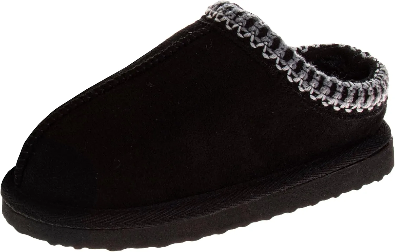 Josmo Girls Boys Kids Slippers Thick Sole - Comfy Moccasins Slides Faux Fur Soft Bedroom Foam House Shoes - Little Kid/Big Kid
