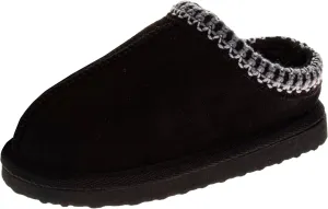 Josmo Girls Boys Kids Slippers Thick Sole - Comfy Moccasins Slides Faux Fur Soft Bedroom Foam House Shoes - Little Kid/Big Kid