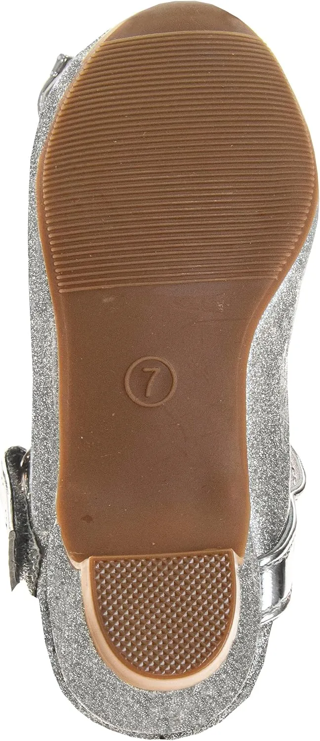 Josmo Girls Sparkly Dress Bow Sandals - Formal Party Wear Shoes
