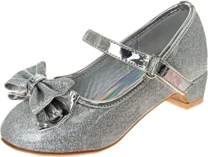Josmo Girls Sparkly Dress Bow Sandals - Formal Party Wear Shoes