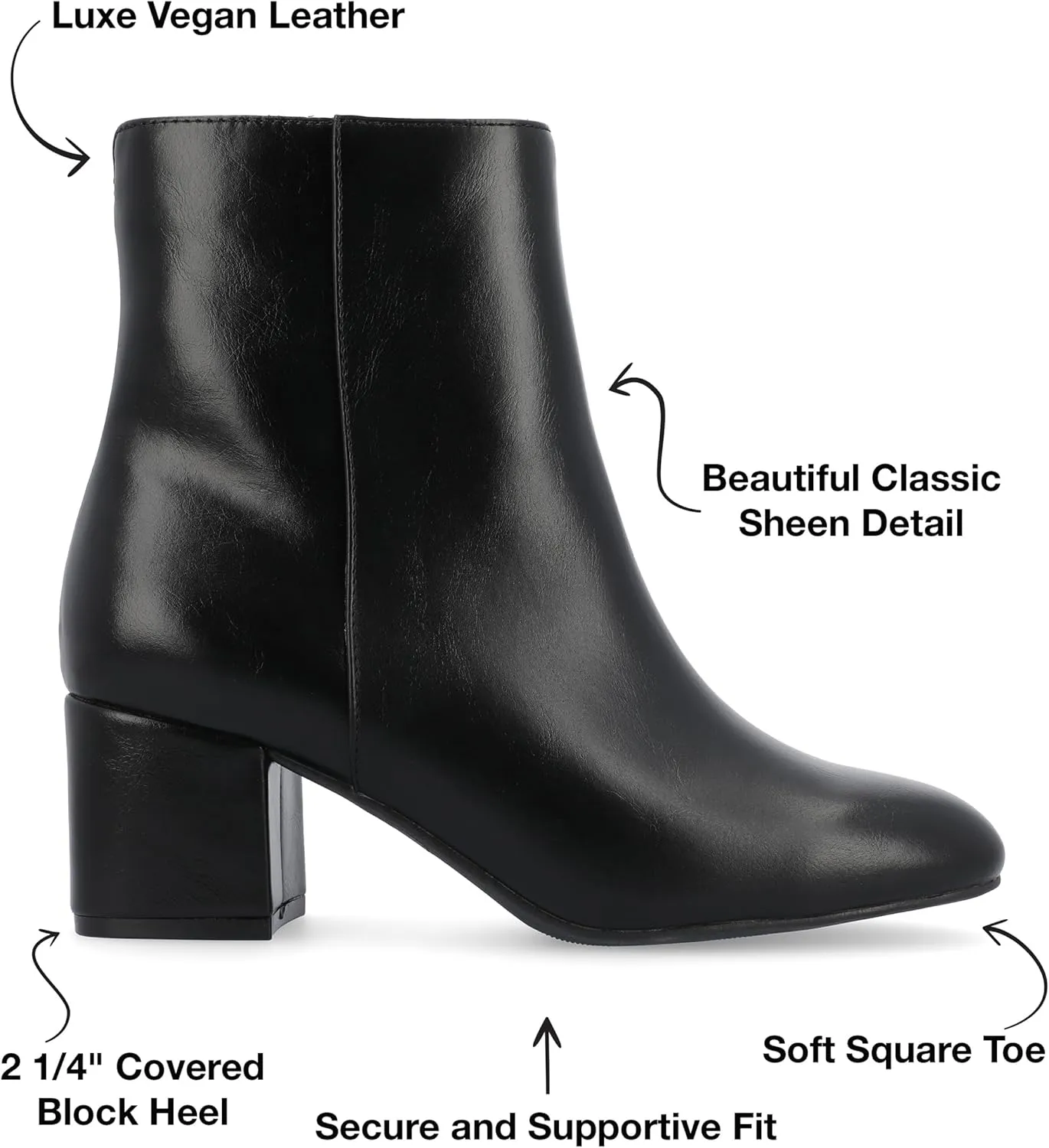 Journee Collection Womens ADRIA Faux Leather Ankle Boots