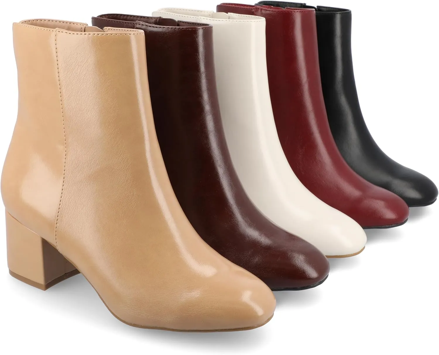 Journee Collection Womens ADRIA Faux Leather Ankle Boots