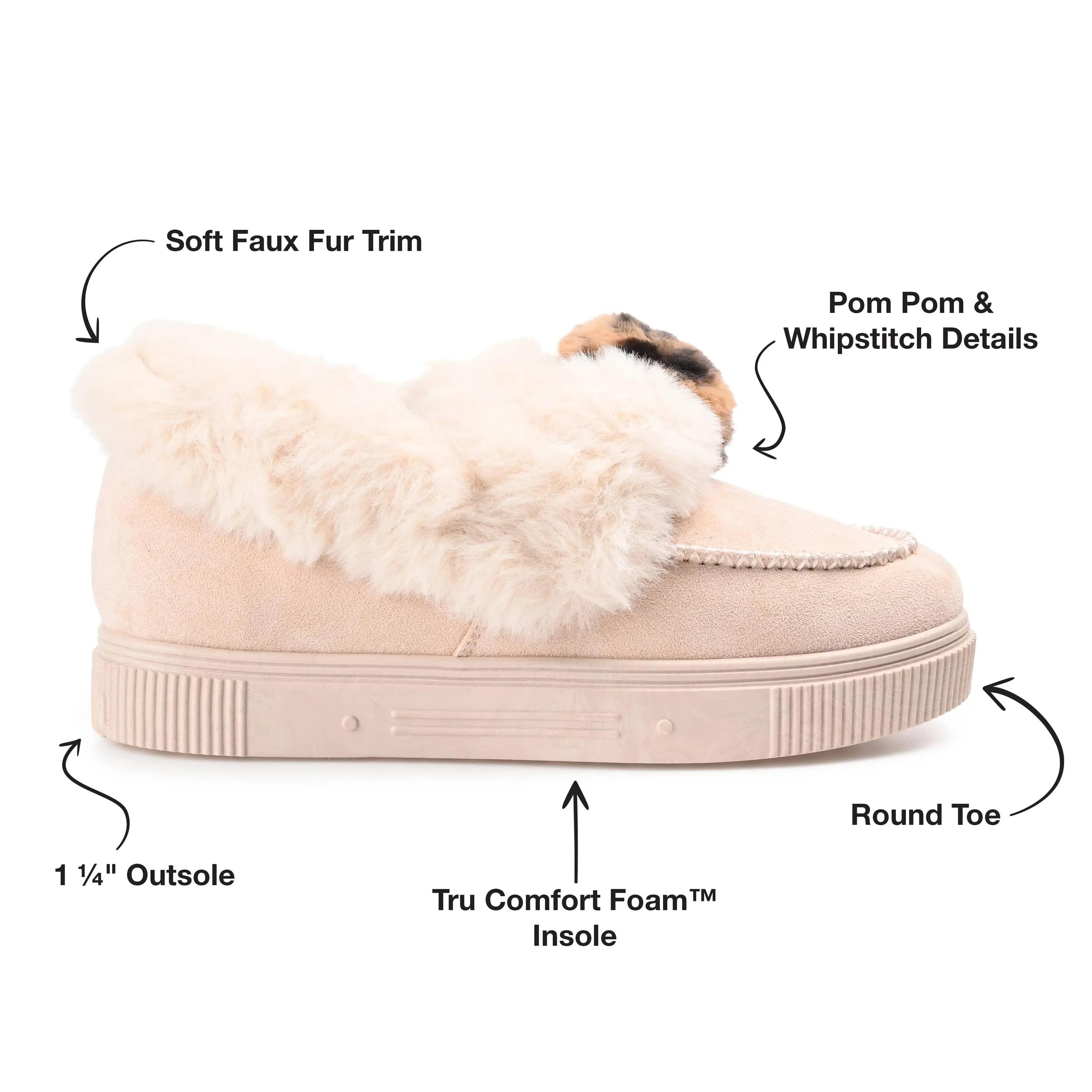 Journee Womens Sunset Tru Comfort Foam Slip On Shoe Style Round Toe Slippers Beige