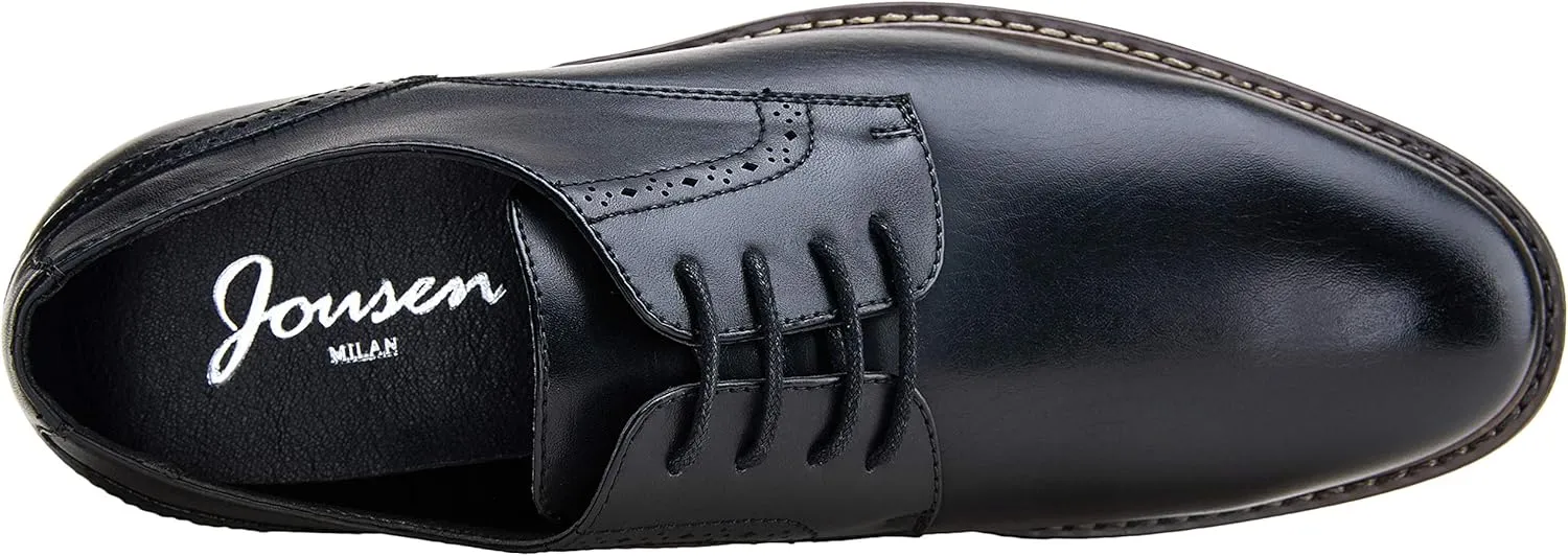 Jousen Men's Dress Cap Toe Wingtip Brogue Oxford Formal Shoes for Business and Derby Occasions