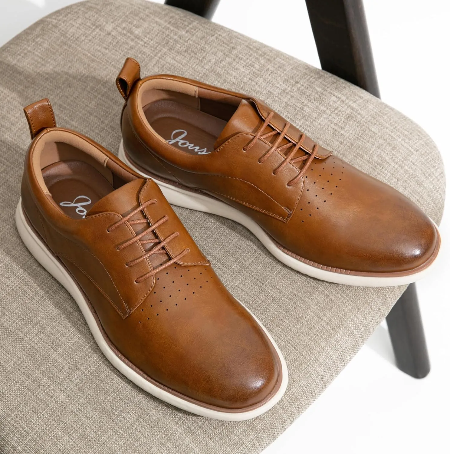 Jousen Mens Dress Shoes Oxfords Casual Retro Classic Comfortable Formal Derby Business Dress Shoes for Men