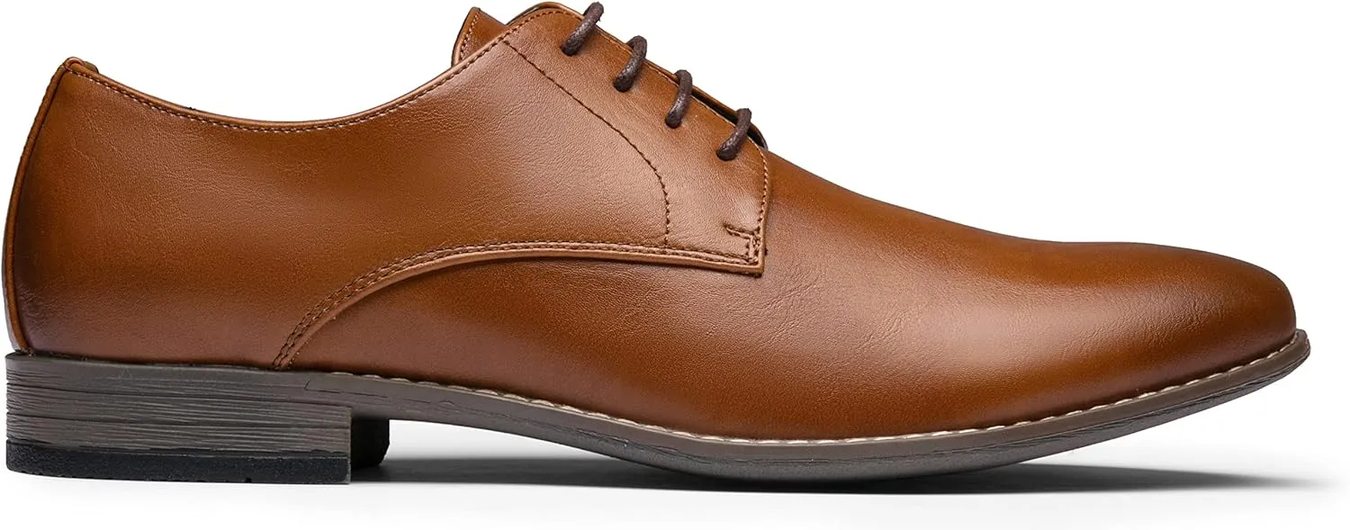 Jousen Men's Oxford Plain Toe Dress Shoes Classic Formal Derby Shoes