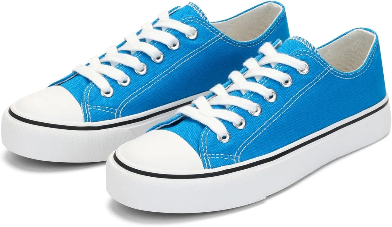 JUDIS Women’s Lace Up Canvas Shoes Low Top Fashion Sneakers Casual Tennis Walking Shoes