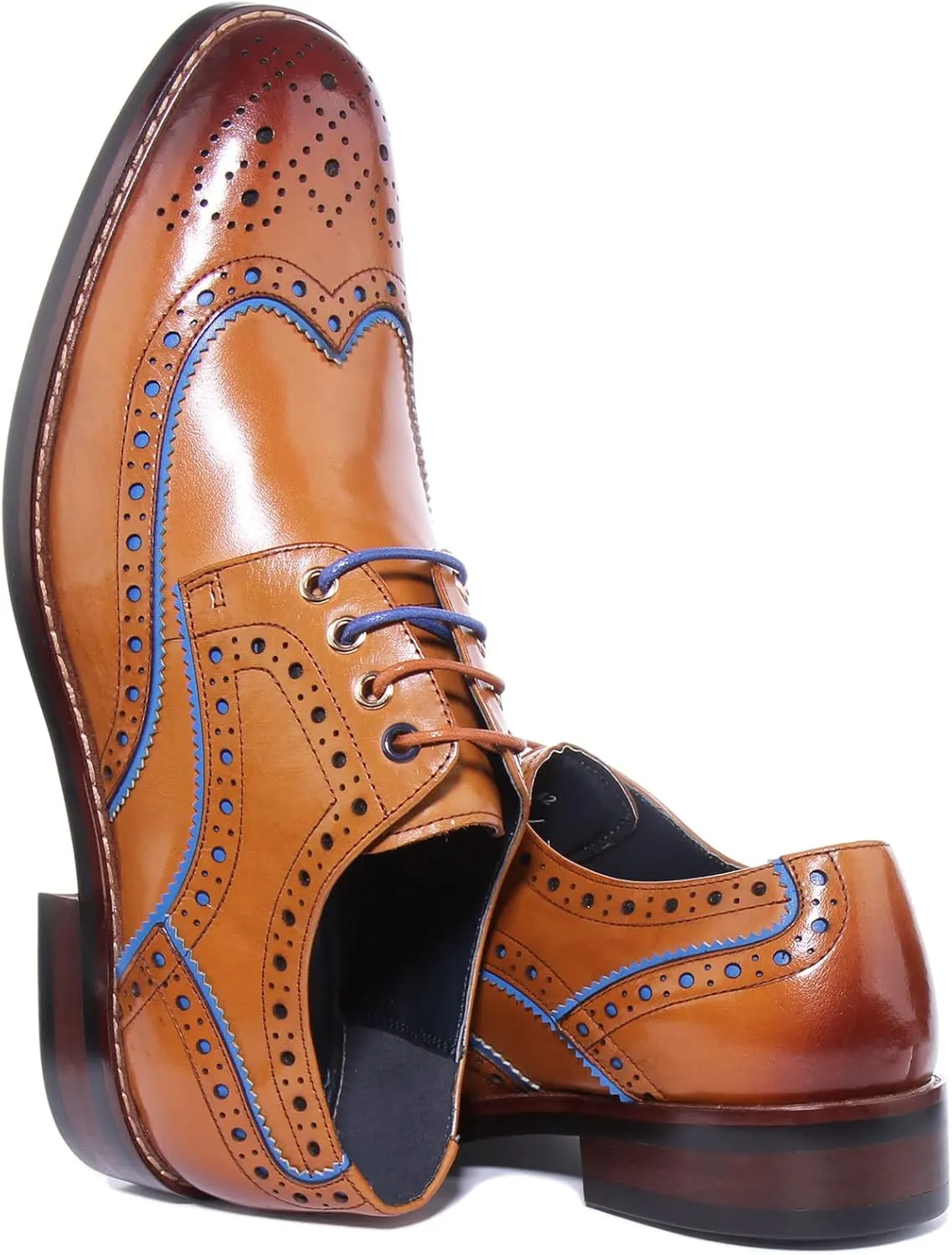 JUSTINREESS Simon Men's Lace Up Leather Brogue Shoes