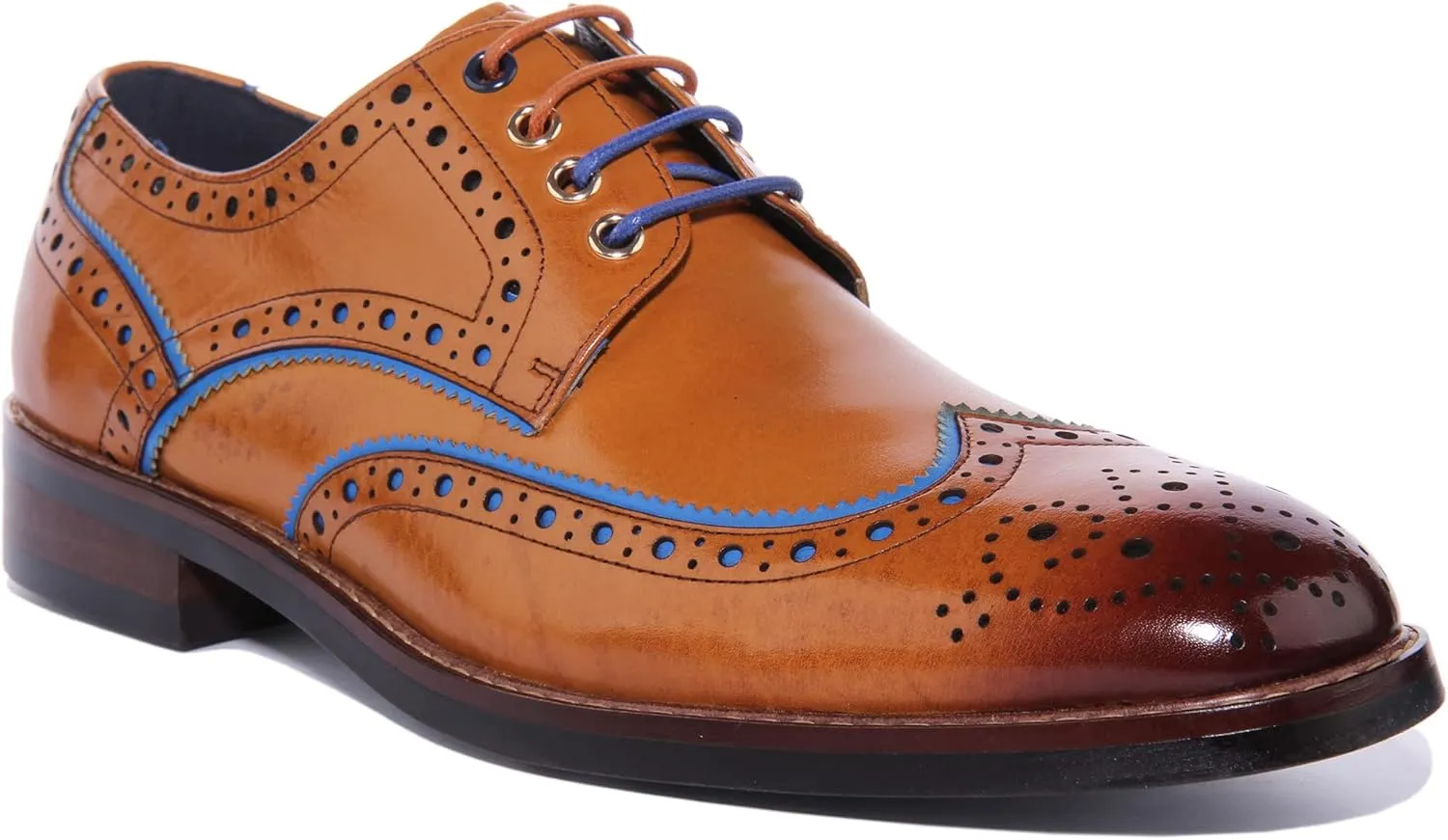 JUSTINREESS Simon Men's Lace Up Leather Brogue Shoes