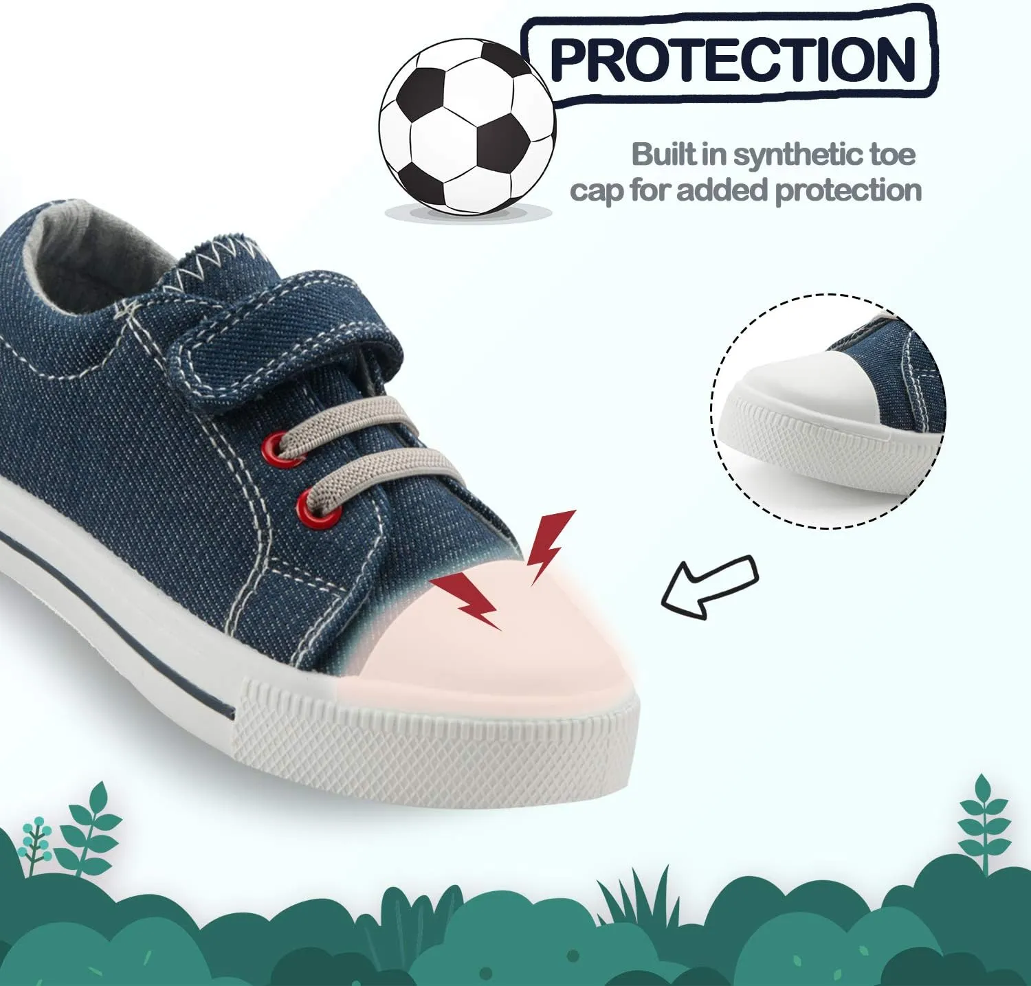 K KomForme Toddler Shoes Boys Girls Canvas Sneakers Size 4-13