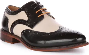 Kai Men's Two Tone Leather Brogue Shoes, Classic Lace-Up Design for Casual or Smart Occasions