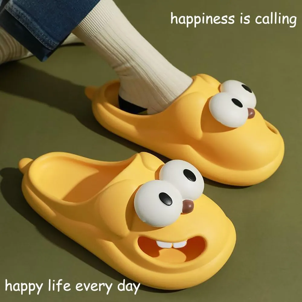 Kapley Big Eye Dog Slippers, Tongue Kiss Slippers, Women's Cartoon Dog Slippers, 3D Big Eye Dog Fun Package Head Slippers