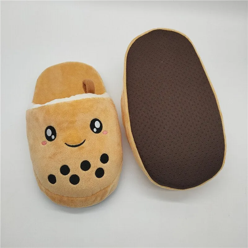 Kawaii Bubble Tea Plushie Slippers