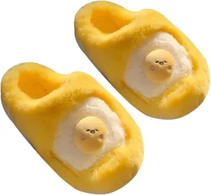 Kawaii Egg Slippers for Women Fluffy Warm House Slippers Fuzzy Slippers Women Cute Slippers for Women