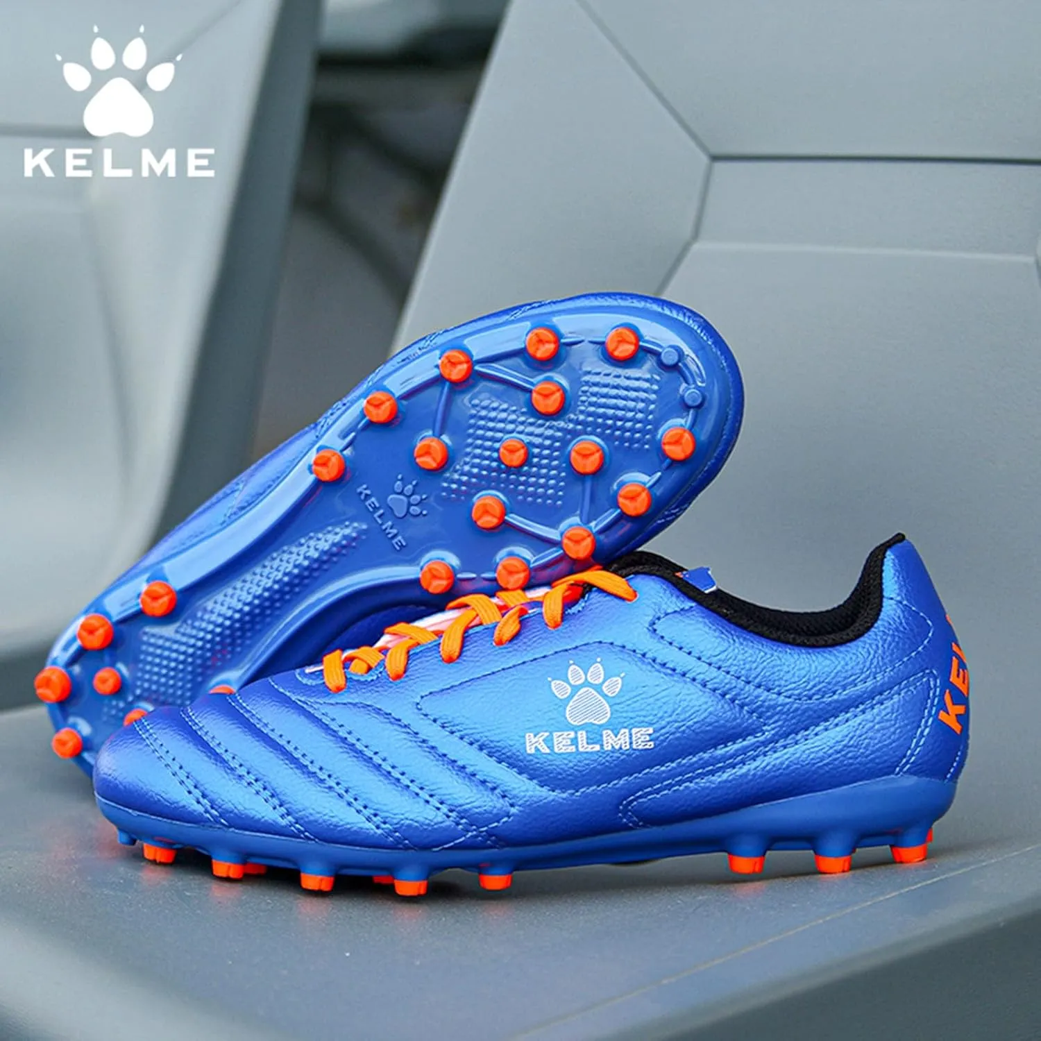 KELME K-Fighting AG Soccer Cleats, Microfibre Leather, Mens Womens Unisex Outdoor Soccer Shoes, Artificial Grass Football, Youth
