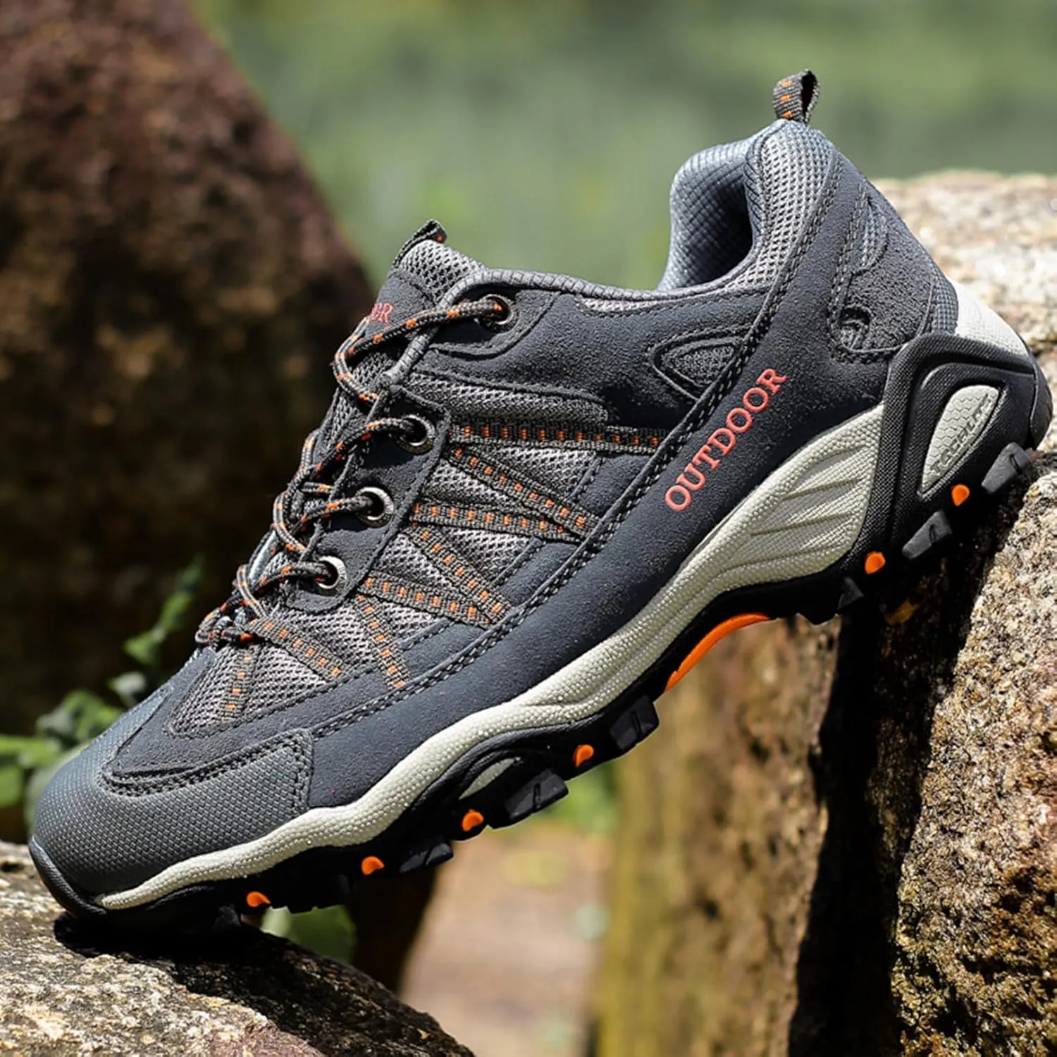 Kervaky Men's Hiking Shoes Outdoor Sports Shoes Casual Shoes wear-Resistant and Non Slip Climbing Shoes