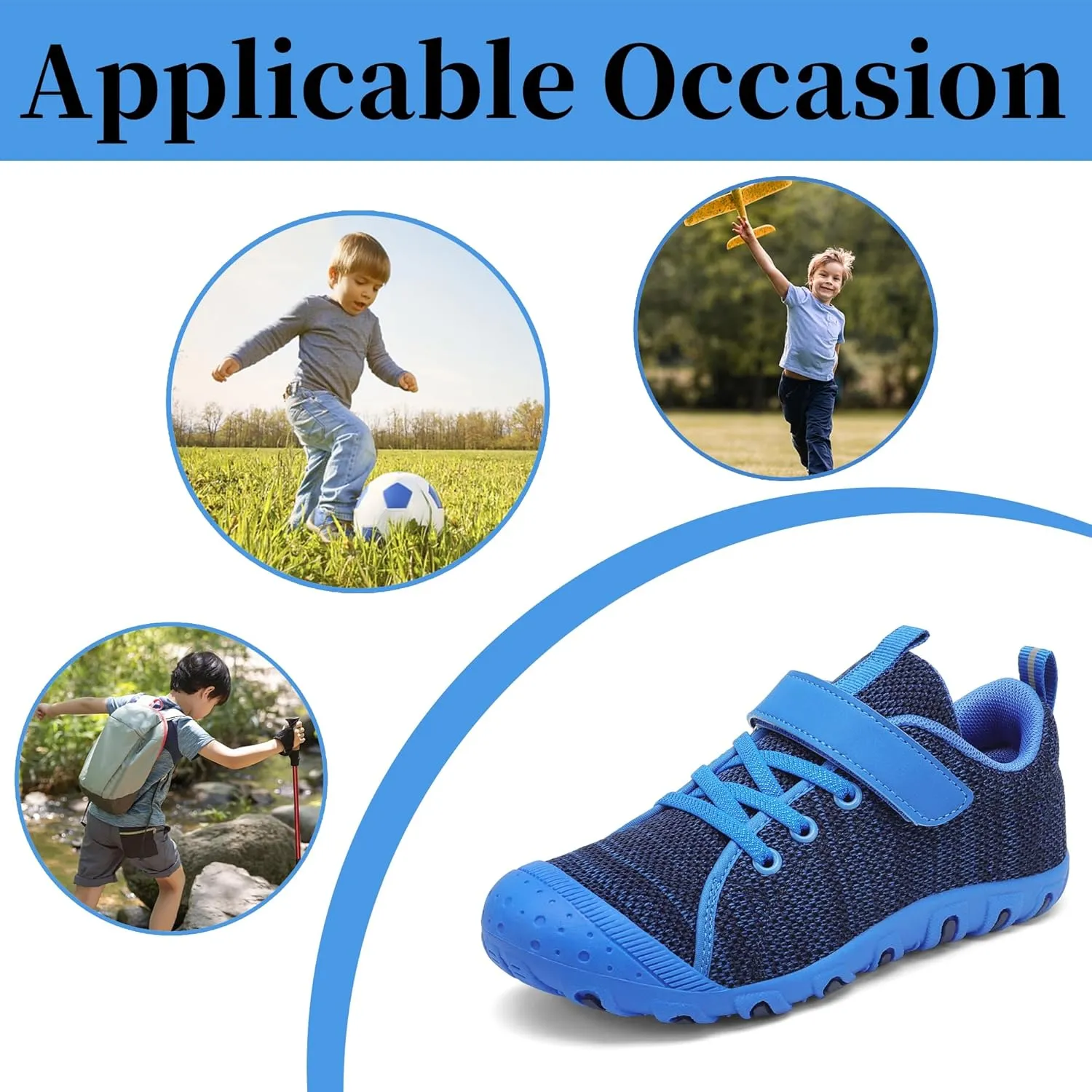 Kids Barefoot Shoes Boys Girls Sneakers,Girls Hiking Shoes, Anti Collision Boys' Trail Running Shoes, Outdoor for Walking