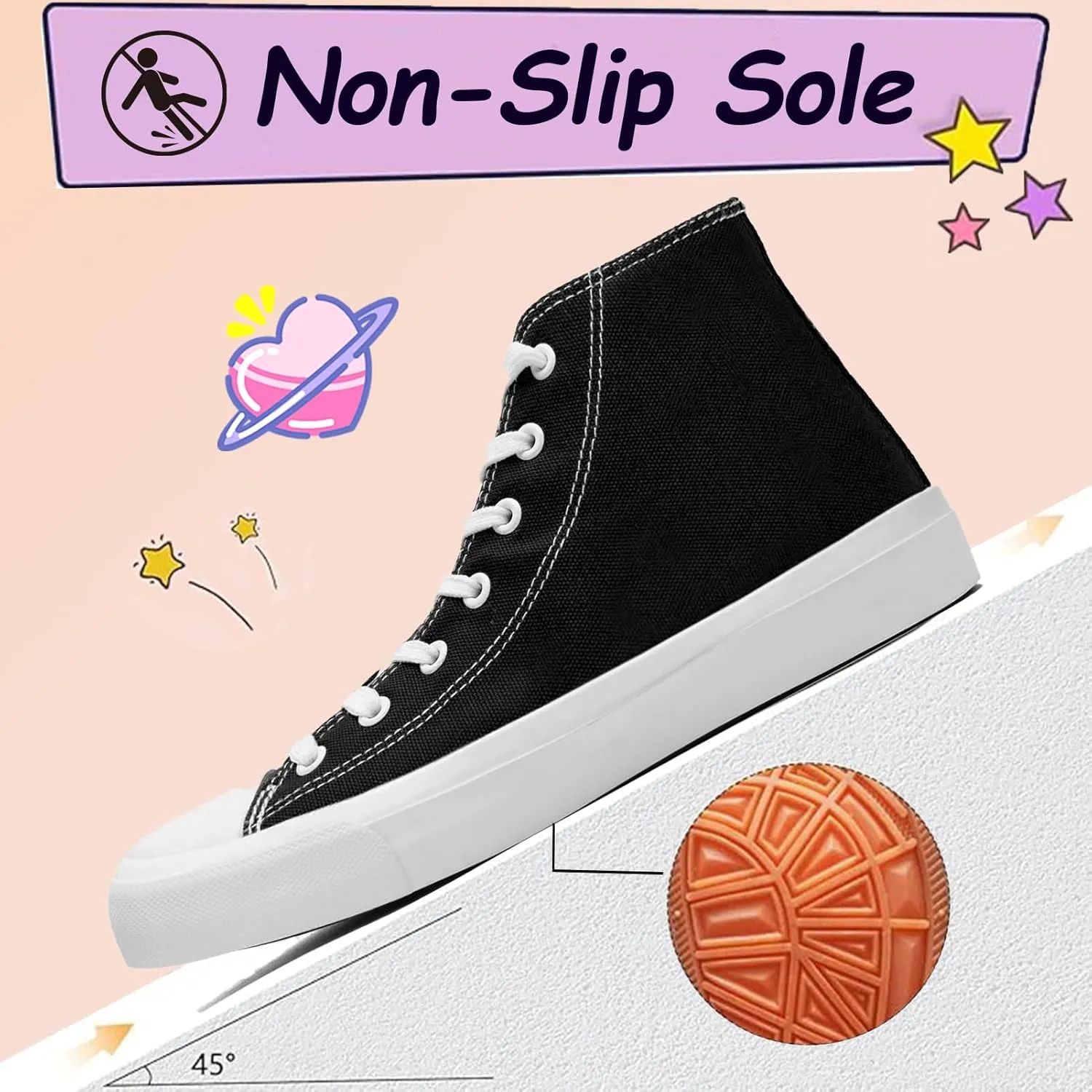 Kids Canvas Sneakers for Girls Boys High Top Canvas Fashion Shoes Comfortable Classic Casual Lace up Walking Running Shoes