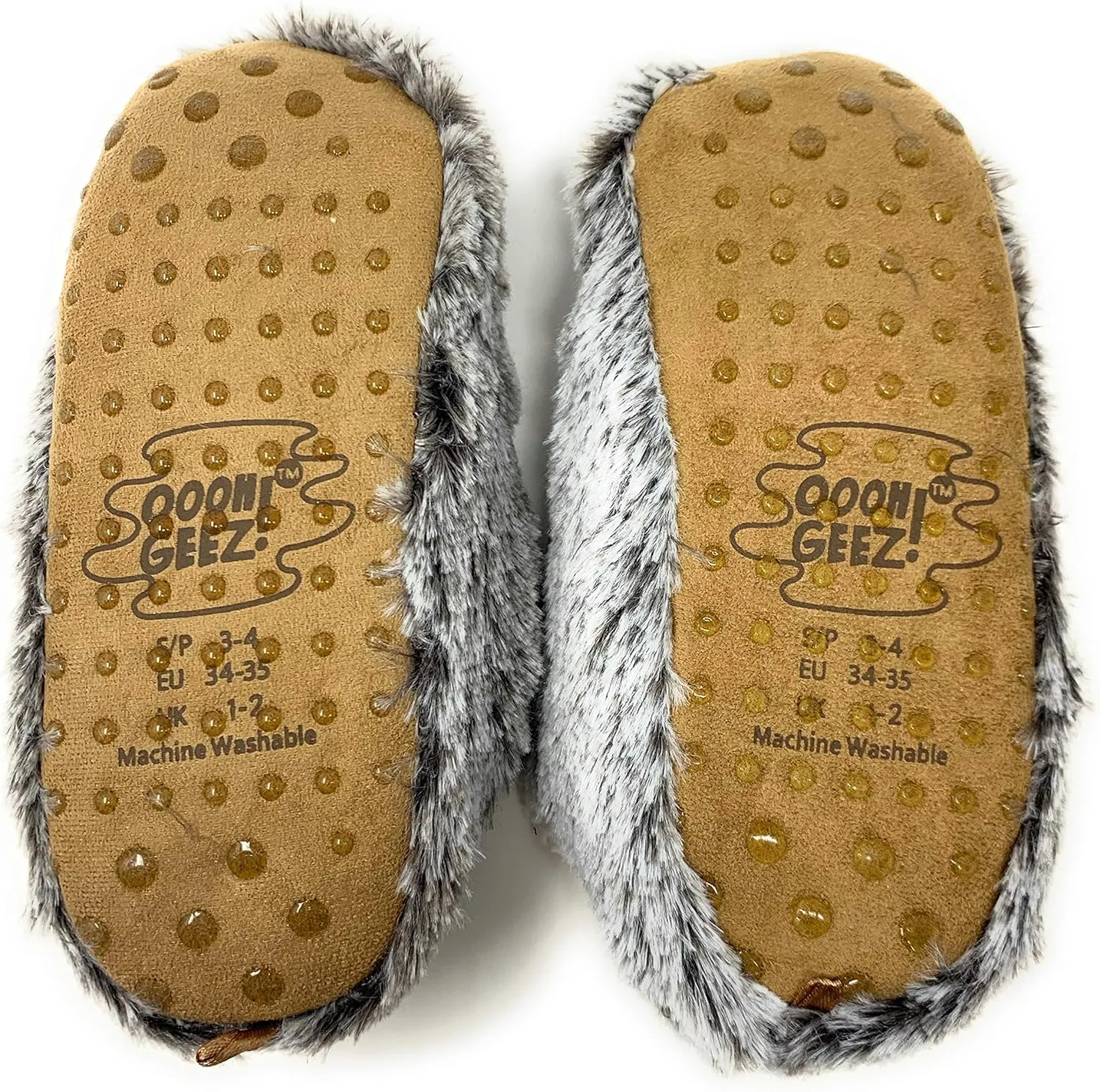 Kids Funny Animal Slippers, Novelty Fluffy Sherpa Indoor House Shoes for Girls & Boys, Size 1-4