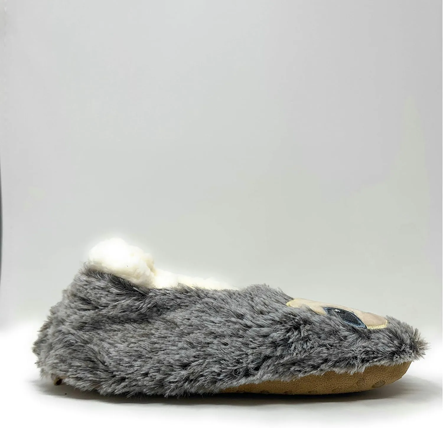 Kids Funny Animal Slippers, Novelty Fluffy Sherpa Indoor House Shoes for Girls & Boys, Size 1-4