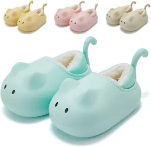 Kids Funny Cat House Slippers Girls Boys Water Resistant Fuzzy Garden Clogs Ultra Soft Non-Slip Indoor Outdoor Clogs