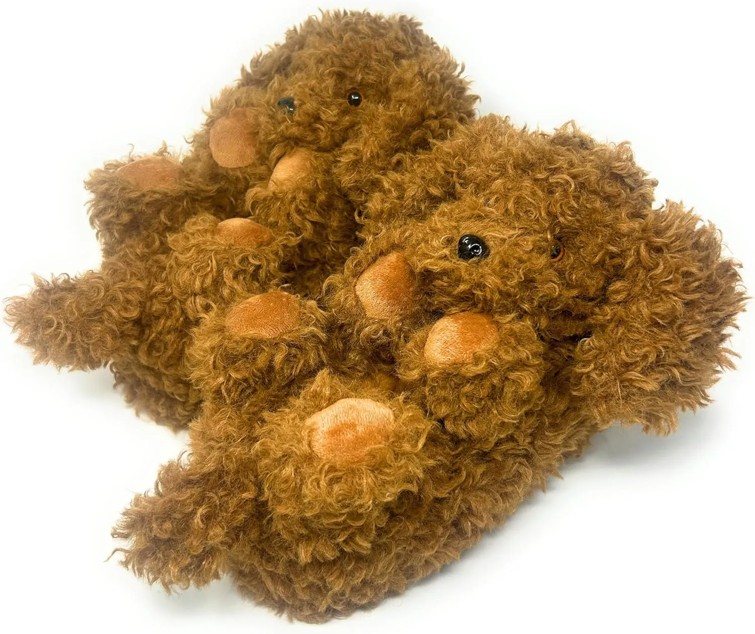 Kids Funny Soft Fuzzy Animal Slippers, Cute Cozy Non-Slip House Shoes for Boys & Girls, Shoe Size 1-4