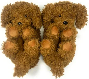 Kids Funny Soft Fuzzy Animal Slippers, Cute Cozy Non-Slip House Shoes for Boys & Girls, Shoe Size 1-4
