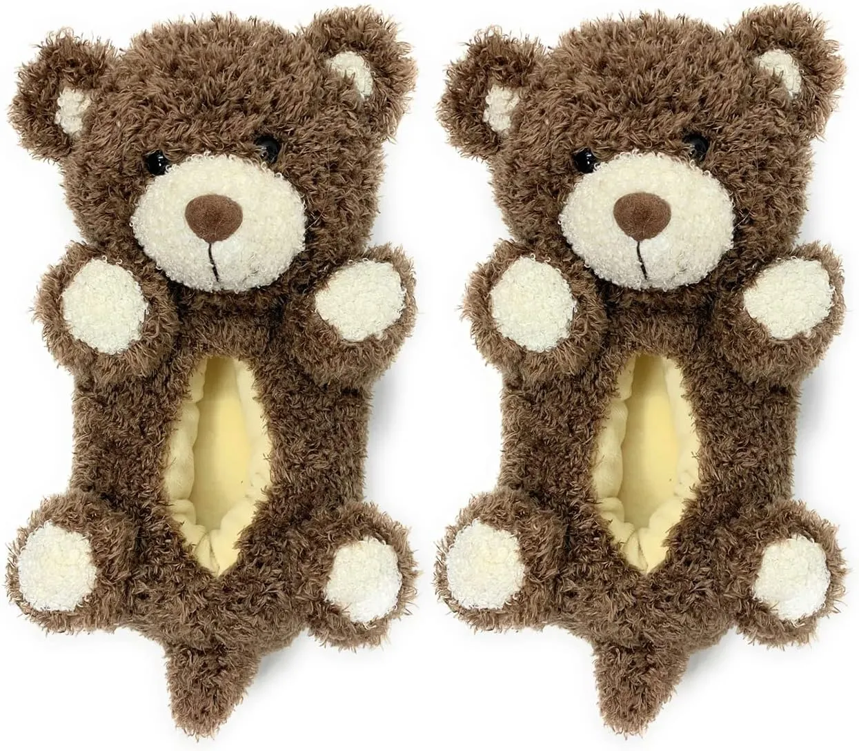 Kids Funny Soft Fuzzy Animal Slippers, Cute Cozy Non-Slip House Shoes for Boys & Girls, Shoe Size 1-4