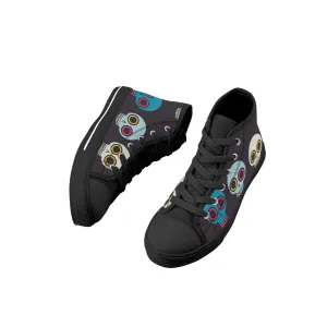 Kid's Happy Skulls High Top Canvas Shoes