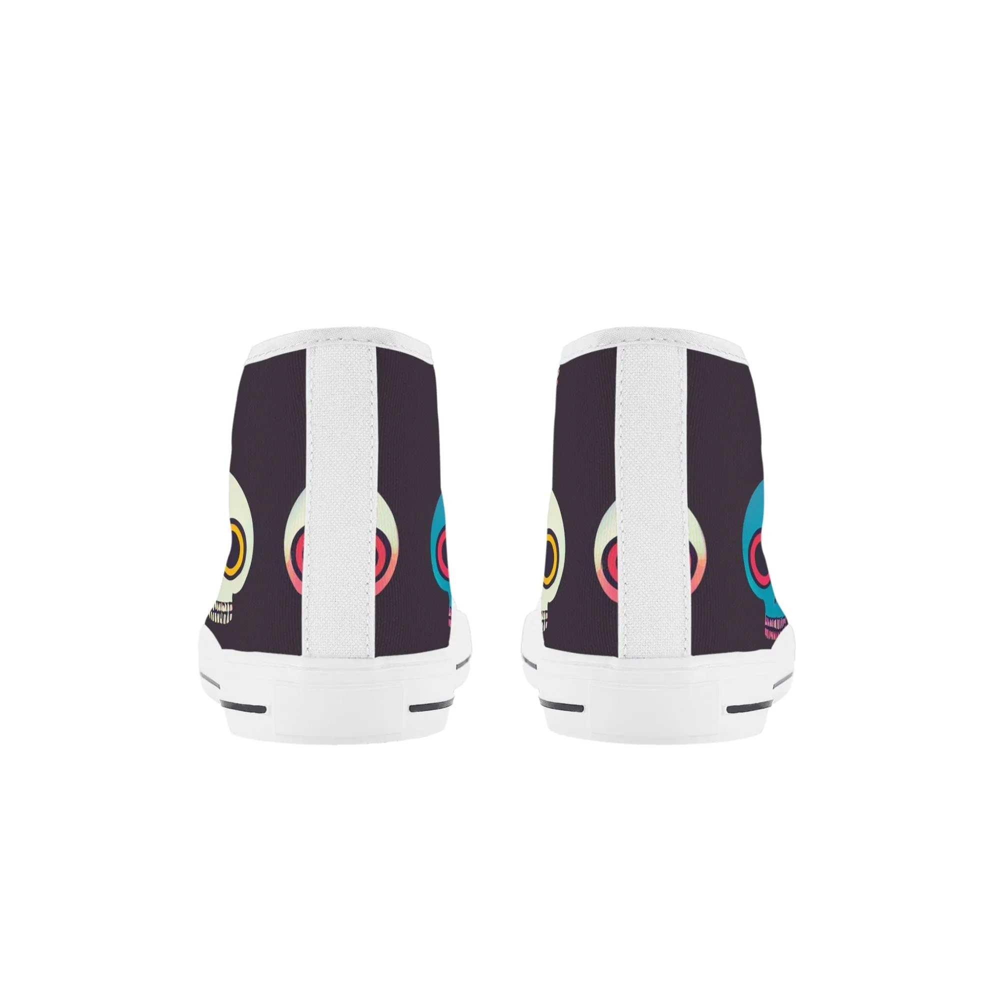 Kid's Happy Skulls High Top Canvas Shoes