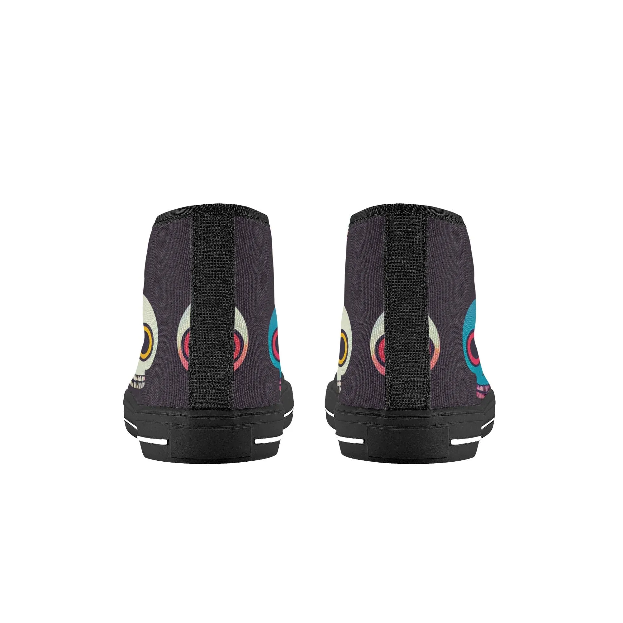 Kid's Happy Skulls High Top Canvas Shoes