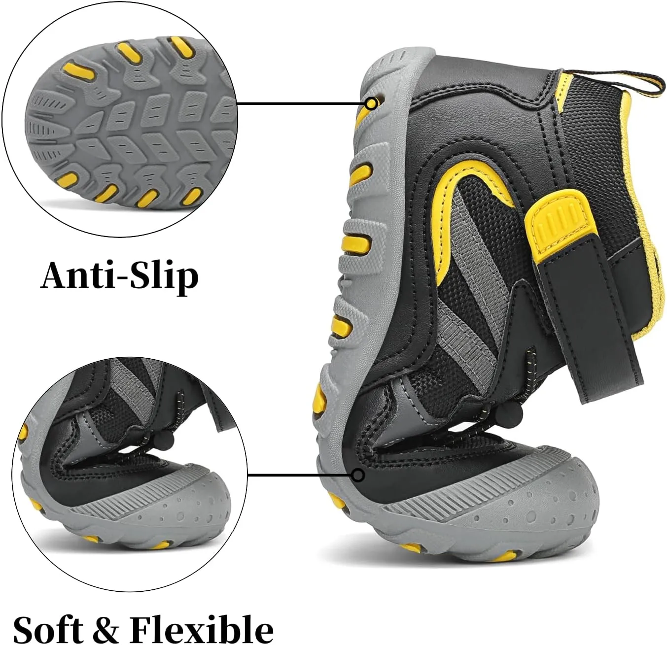 Kids Hiking Boots Boys Girls Outdoor Ankle Boots Anti Collision Hiking Shoes for Toddler/Little Kid/Big Kid