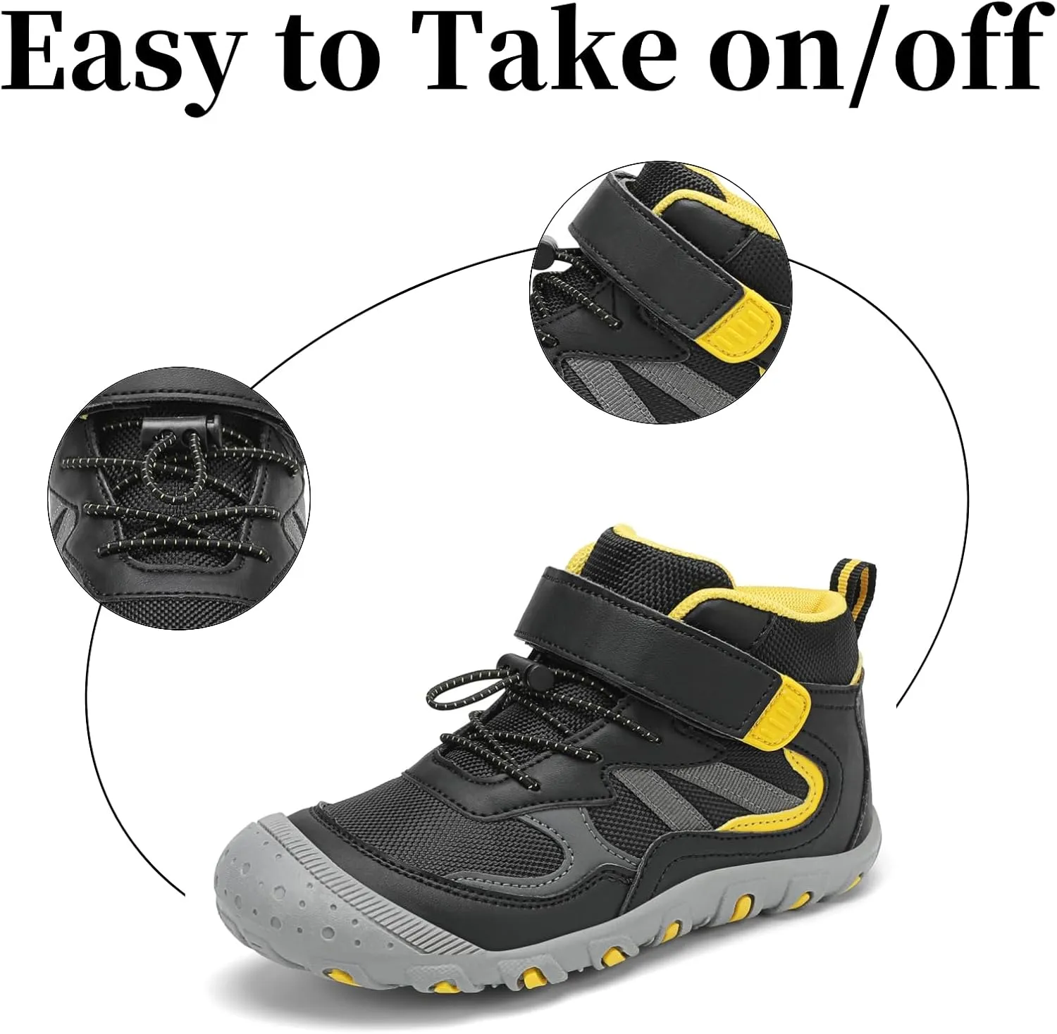 Kids Hiking Boots Boys Girls Outdoor Ankle Boots Anti Collision Hiking Shoes for Toddler/Little Kid/Big Kid