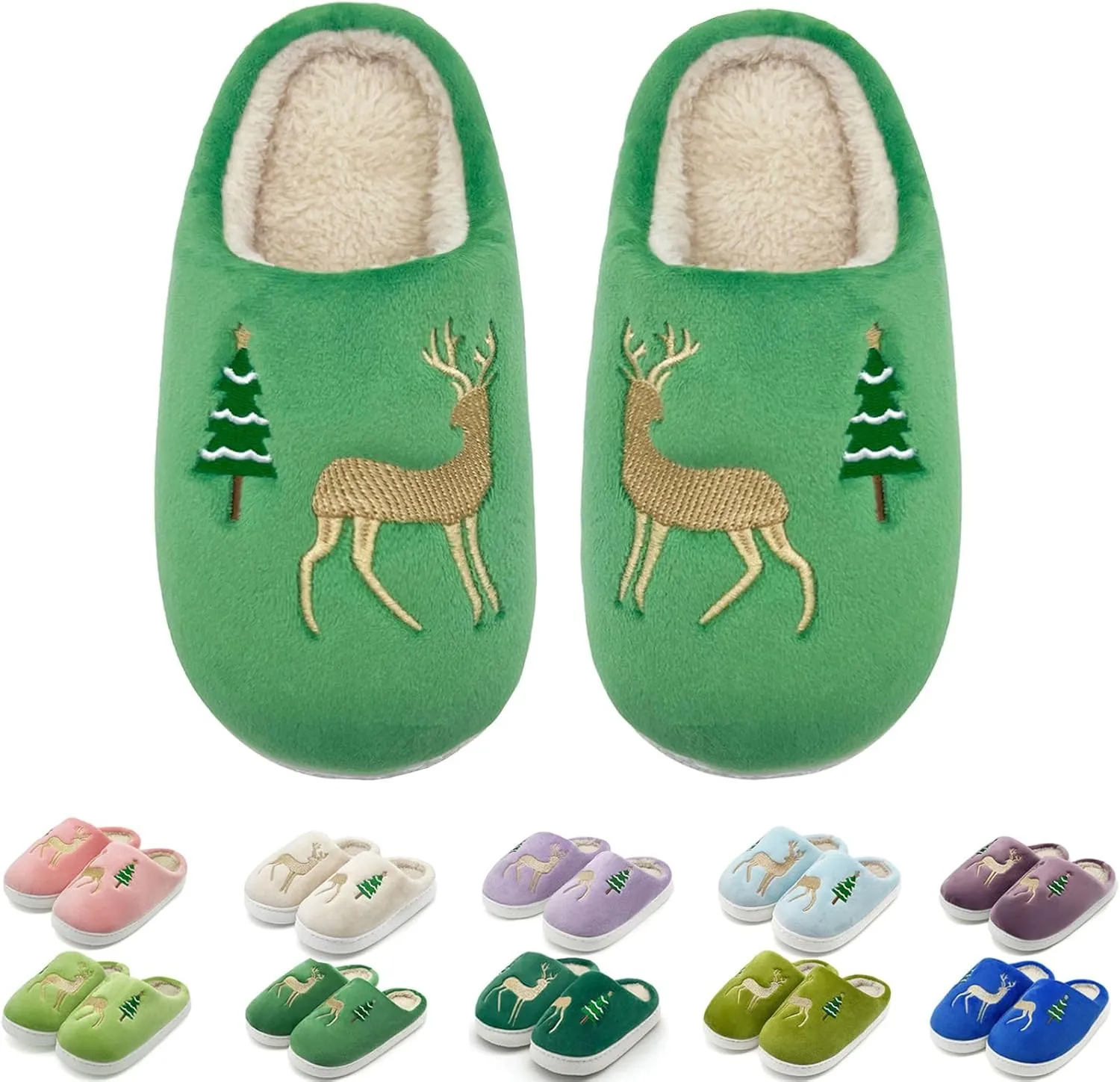 Kids Reindeer Slippers - Soft, Cozy, Non-Slip Indoor Shoes for Toddlers - Christmas Gifts for Boys & Girls