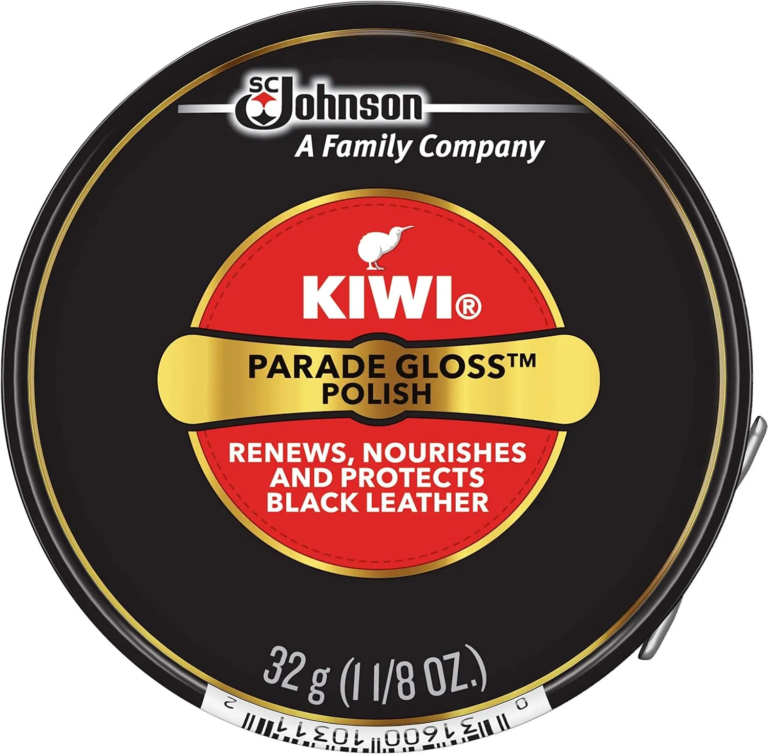 KIWI Parade Gloss Shoe Polish, 1 Metal Tin, Black, 1.125 oz