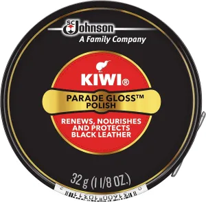KIWI Parade Gloss Shoe Polish, 1 Metal Tin, Black, 1.125 oz