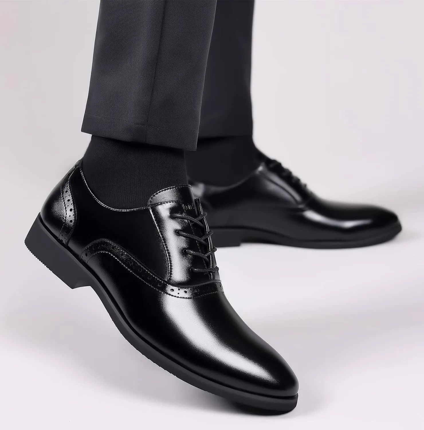 kkdom Mens Classic Lace up Dress Shoes Formal Oxford Business Shoes for Men