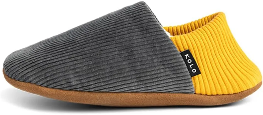 Kolo Corduroy House Shoes, Ultra-Soft Lining, Genuine Leather Suede Sole