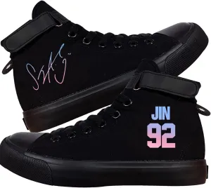 Kpop Shoes J-Hope Jungkook Jimin Suga V Jin Rap Shoes Unisex Canvas Sneakers High Top Shoes