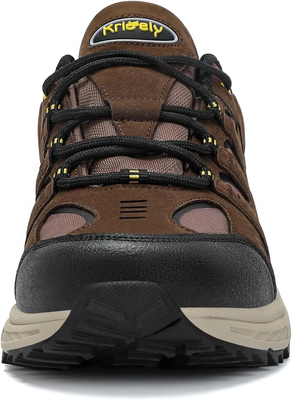 Kricely Men's Low Top Hiking Shoes Waterproof Suede Lightweight Anti Slip Trekking Shoes for Outdoor Trailing Camping Backpacking Running Walking