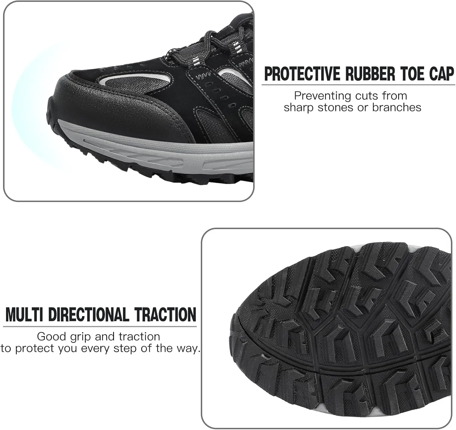Kricely Men's Low Top Hiking Shoes Waterproof Suede Lightweight Anti Slip Trekking Shoes for Outdoor Trailing Camping Backpacking Running Walking