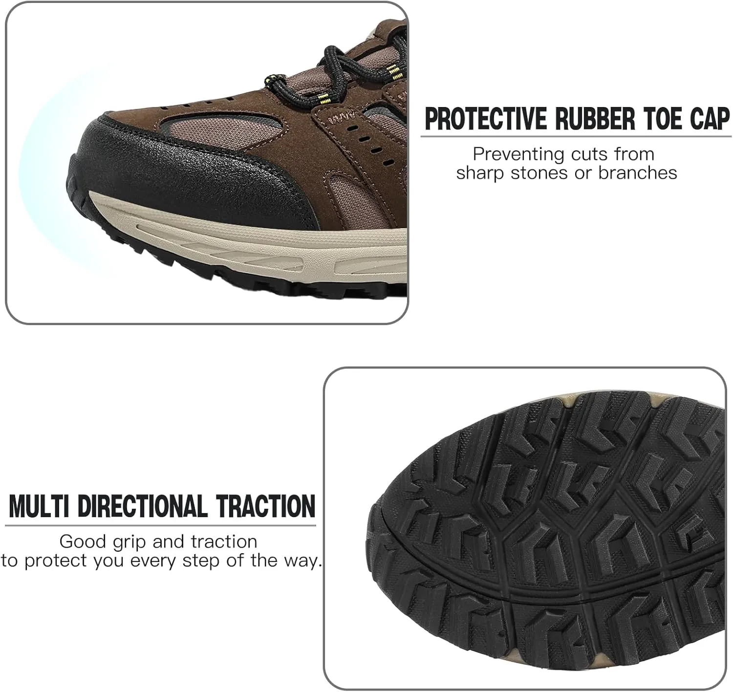 Kricely Men's Low Top Hiking Shoes Waterproof Suede Lightweight Anti Slip Trekking Shoes for Outdoor Trailing Camping Backpacking Running Walking