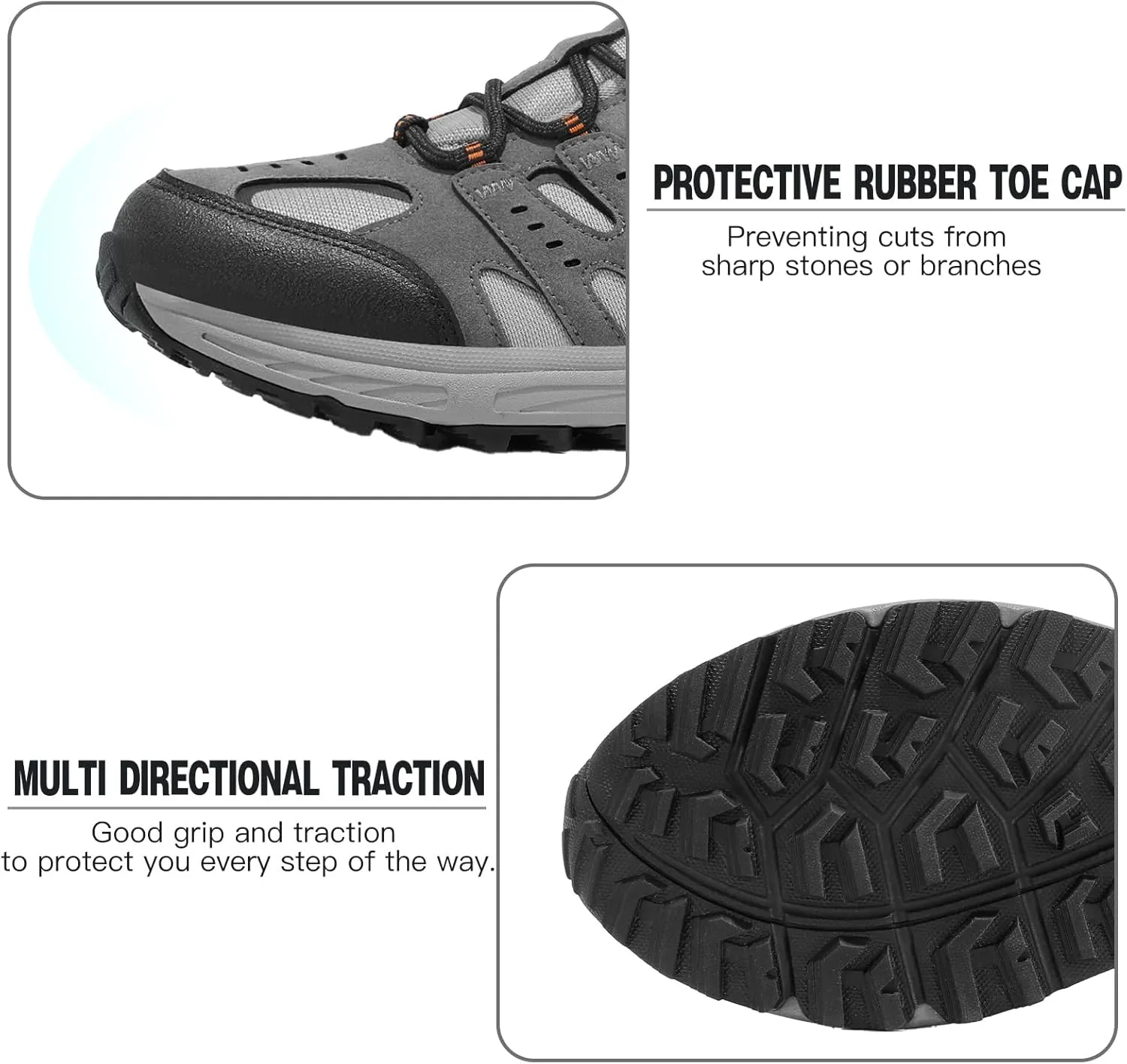 Kricely Men's Low Top Hiking Shoes Waterproof Suede Lightweight Anti Slip Trekking Shoes for Outdoor Trailing Camping Backpacking Running Walking
