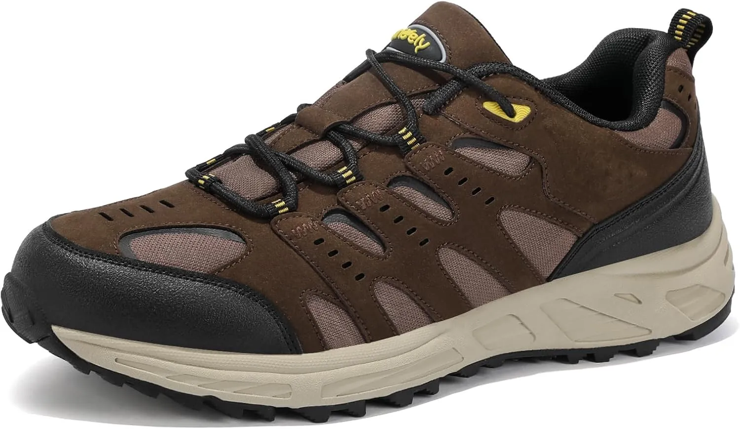 Kricely Men's Low Top Hiking Shoes Waterproof Suede Lightweight Anti Slip Trekking Shoes for Outdoor Trailing Camping Backpacking Running Walking