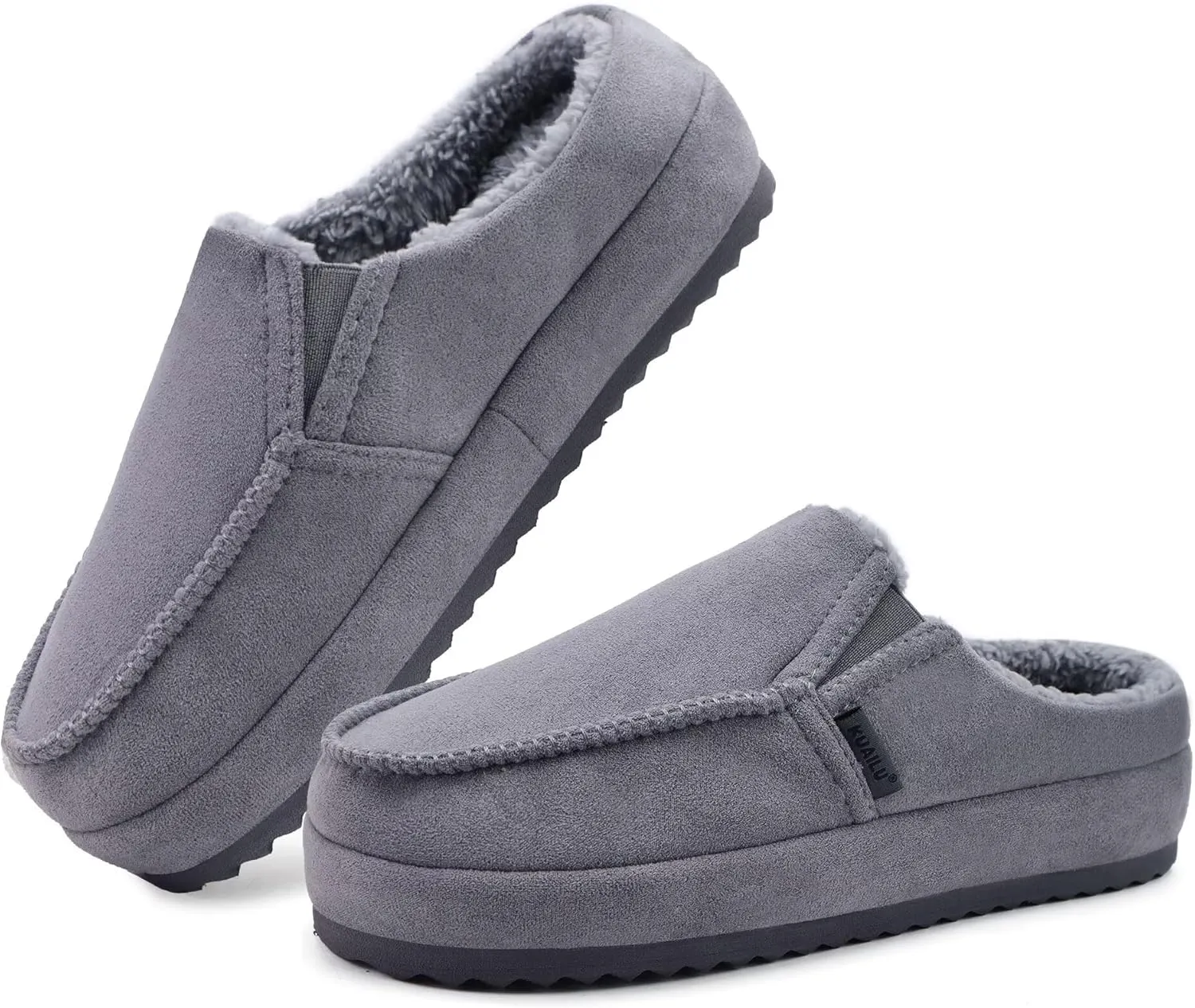 KuaiLu Womens Clog Slippers Cozy Warm Plush Lined With Suede Faux Fur House ladies Bedroom Slippers Comfortable Memory Foam Slip-on Womans Home Shoes Indoor Outdoor Thick Hard Sole