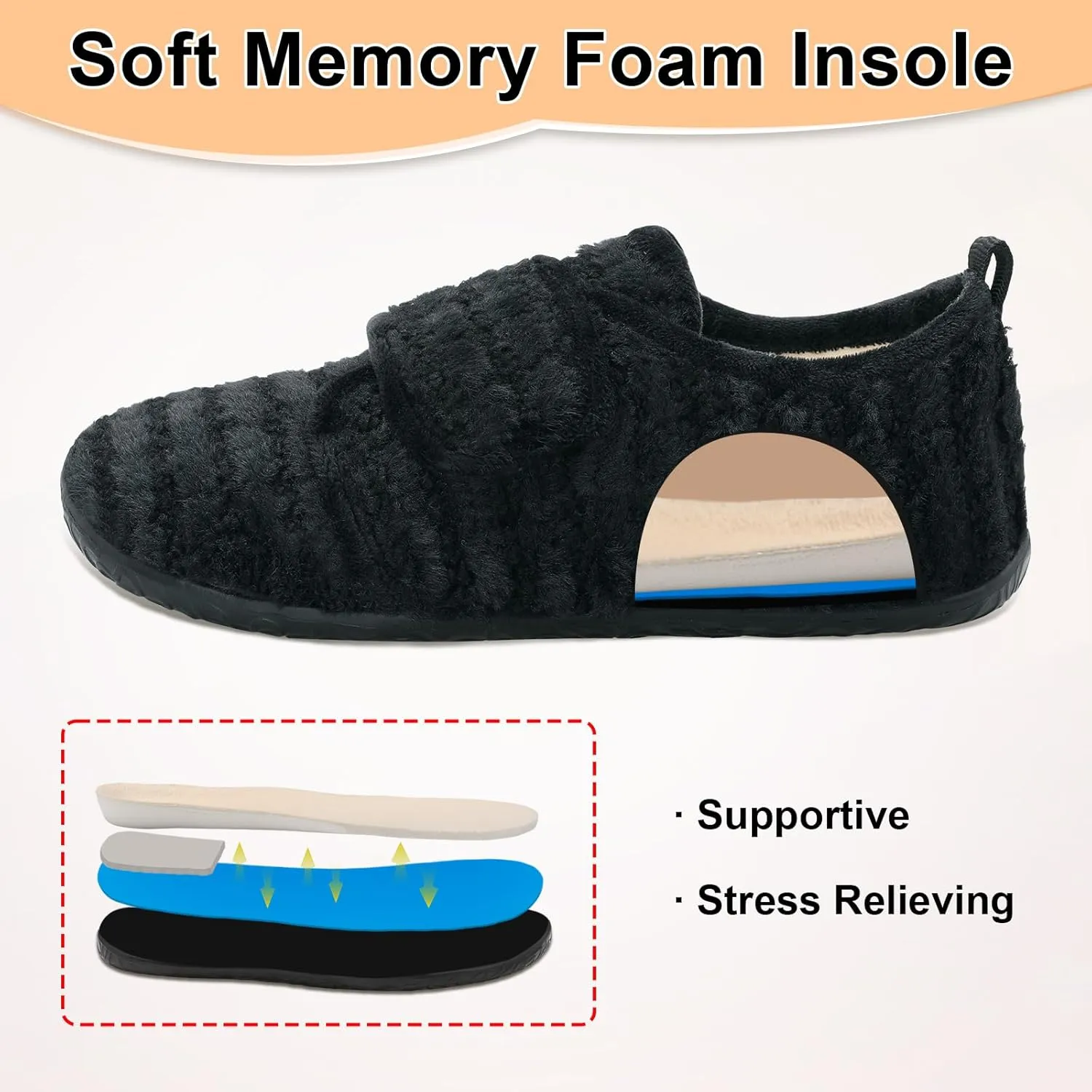 L-RUN Barefoot Womens & Men Soft House Slippers - Lightweight Indoor & Outdoor Slippers - Adjustable Home Shoes