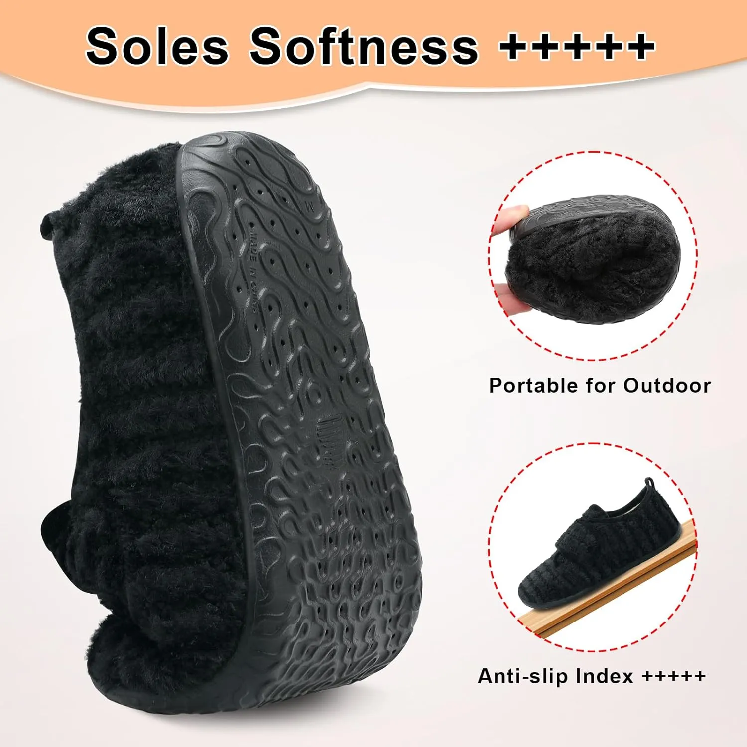 L-RUN Barefoot Womens & Men Soft House Slippers - Lightweight Indoor & Outdoor Slippers - Adjustable Home Shoes